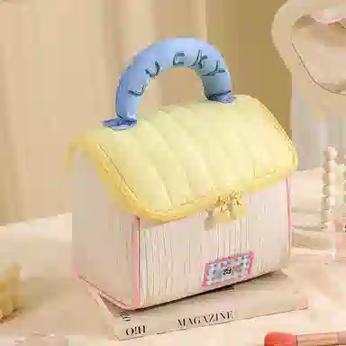 悦语简单实用美妆工具 便携收纳 可爱房子化妆包女大容量便携式趣味卡通旅行洗漱品手提分区收纳袋