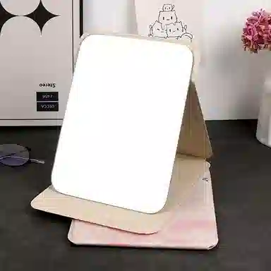 悦语好看实用美妆工具 折叠镜 郁金花化妆镜随身便携式手持化妆镜宿舍学生桌面简约梳妆镜子