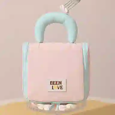 悦语美妆包 便携收纳防尘 高颜值化妆包大容量手提化妆品包旅行棉花糖色洗漱包