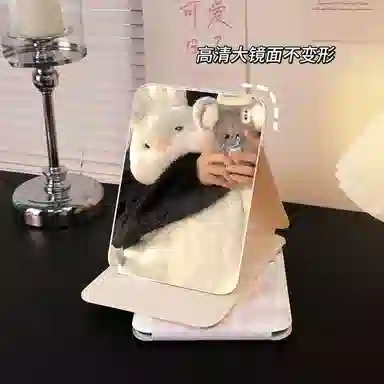 悦语好看实用美妆工具 折叠镜 郁金花化妆镜随身便携式手持化妆镜宿舍学生桌面简约梳妆镜子