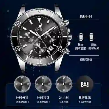 KANGOL Three-Eye Chronograph Black