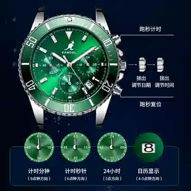 KANGOL Three-Eye Chronograph Black