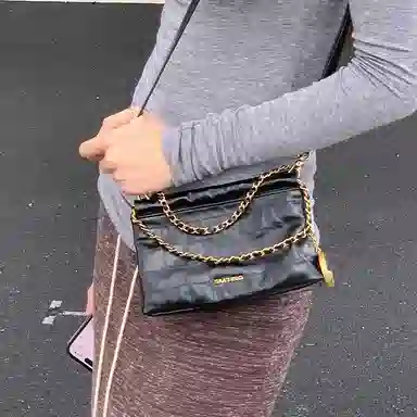 西木汀 可可月光 小众设计高级感通勤百搭时尚链条包 牛皮 手提包 常规 女款 深邃黑/橄榄绿/美拉德棕