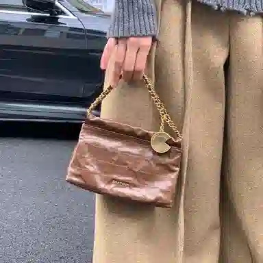 西木汀 可可月光 小众设计高级感通勤百搭时尚链条包 牛皮 手提包 常规 女款 深邃黑/橄榄绿/美拉德棕