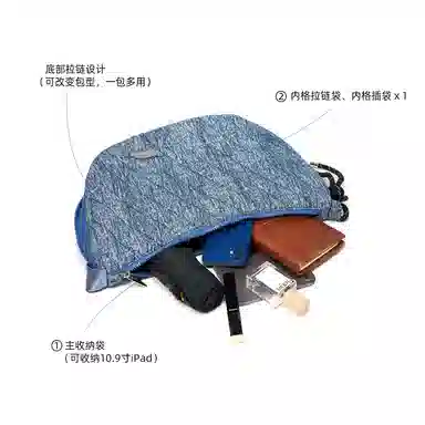 SMTING STUDIO Denim Blue Crossbody Bag