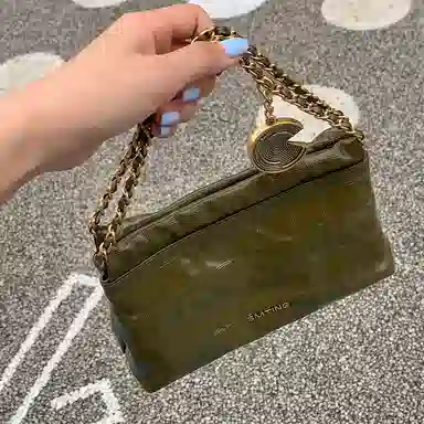 西木汀 可可月光 小众设计高级感通勤百搭时尚链条包 牛皮 手提包 常规 女款 深邃黑/橄榄绿/美拉德棕