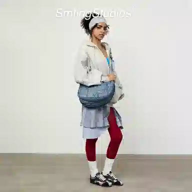 SMTING STUDIO Denim Blue Crossbody Bag