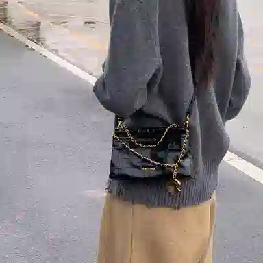 西木汀 可可月光 小众设计高级感通勤百搭时尚链条包 牛皮 手提包 常规 女款 深邃黑/橄榄绿/美拉德棕