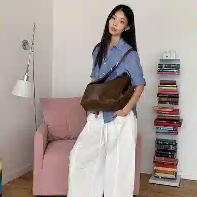 西木汀 向野 小众设计高级感通勤百搭简约 牛皮 斜挎单肩包 常规 女款 多色