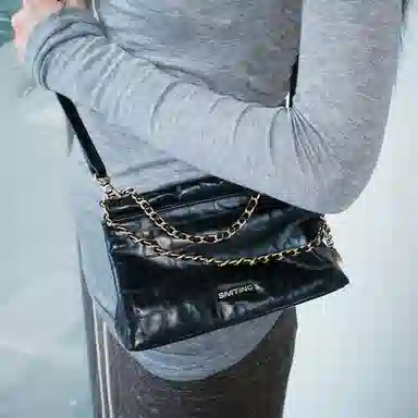 西木汀 可可月光 小众设计高级感通勤百搭时尚链条包 牛皮 手提包 常规 女款 深邃黑/橄榄绿/美拉德棕