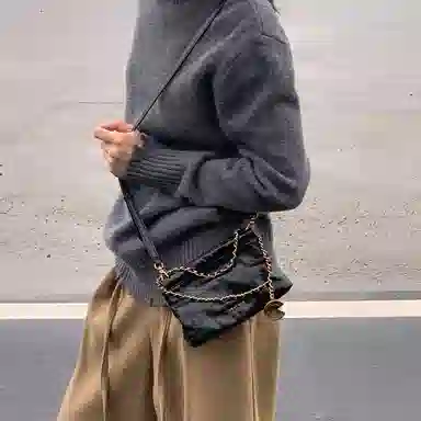 西木汀 可可月光 小众设计高级感通勤百搭时尚链条包 牛皮 手提包 常规 女款 深邃黑/橄榄绿/美拉德棕