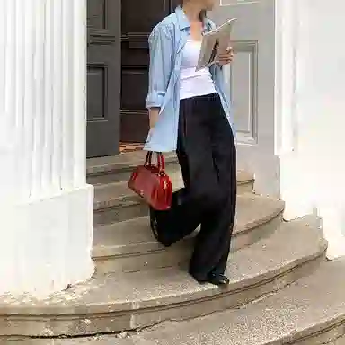 西木汀 莫妮卡 小众设计高级感通勤百搭波士顿包 牛皮 单肩手提包 女款 多色