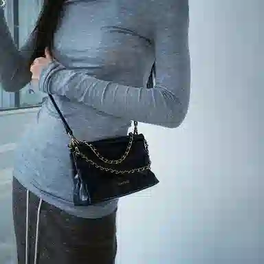 西木汀 可可月光 小众设计高级感通勤百搭时尚链条包 牛皮 手提包 常规 女款 深邃黑/橄榄绿/美拉德棕