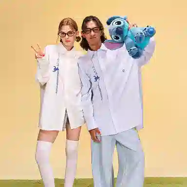 CANOTWAIT_ x Disney Stitch Embroidered Shirt