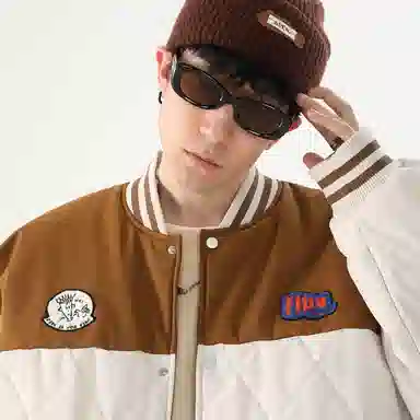 FIDO DIDO Quilted Varsity Jacket
