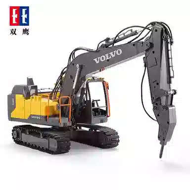 双鹰 三合一沃尔沃挖掘机电动大型挖土机合金 遥控玩具