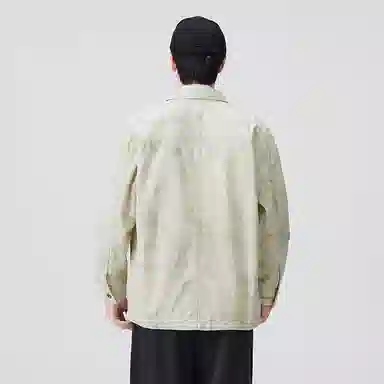 遨宇 秋季美式休闲潮牌工装风做旧水洗夹克男春秋潮流运动学院风百搭宽松多口袋翻领外套复古质感上衣男衬衫 男女同款