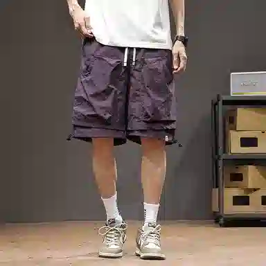 遨宇 美式机能冰丝薄款速干宽松山系户外登山露营骑行五分工装短裤 男女同款