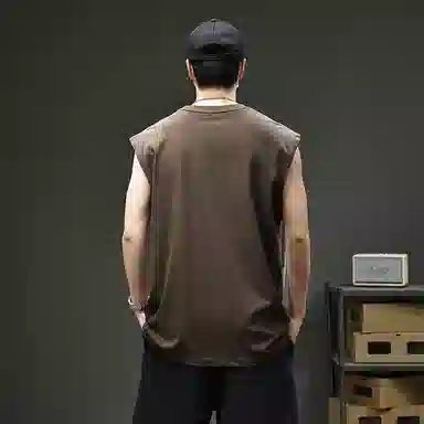 遨宇 美式街头坎肩拼接运动薄款圆领吸汗透气无袖背心 男女同款