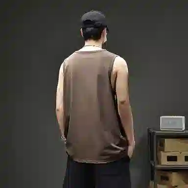 遨宇 高端简约凉感美式基础款坎肩潮牌运动健身无袖背心 男女同款