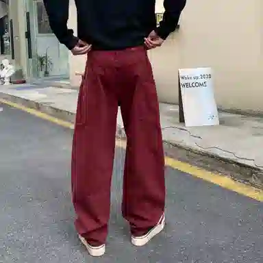 遨宇 夏季 美式轻奢高街潮牌痞帅风高端微喇裤情侣潮流高级感百搭休闲户外裤子男 牛仔裤 宽松型 男女同款