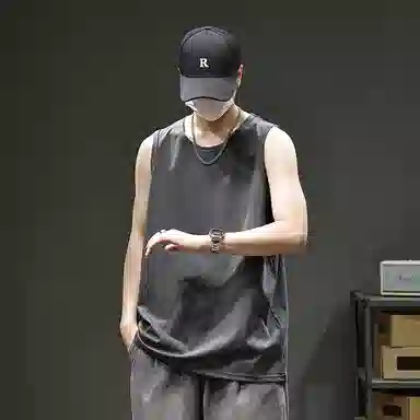 遨宇 高端简约凉感美式基础款坎肩潮牌运动健身无袖背心 男女同款