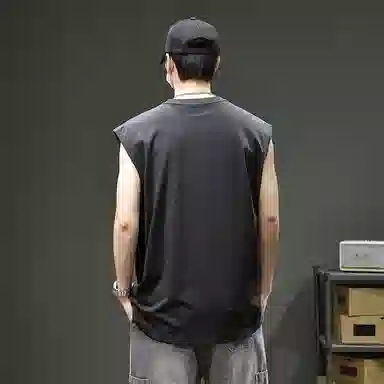 遨宇 美式街头坎肩拼接运动薄款圆领吸汗透气无袖背心 男女同款