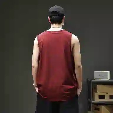 遨宇 高端简约凉感美式基础款坎肩潮牌运动健身无袖背心 男女同款