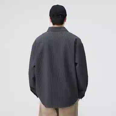 遨宇 美式休闲轻奢潮牌无性别主义山系户外肌理纹衬衣情侣秋季潮流高级感外套男衬衫 宽松型 男女同款