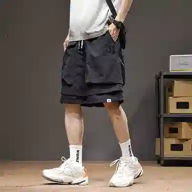 遨宇 美式机能冰丝薄款速干宽松山系户外登山露营骑行五分工装短裤 男女同款