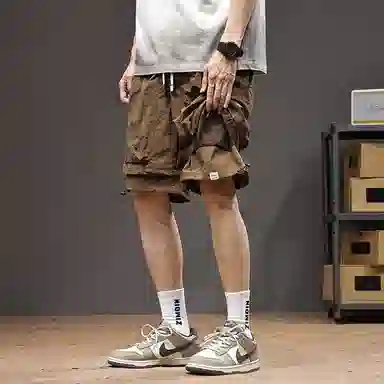 遨宇 美式机能冰丝薄款速干宽松山系户外登山露营骑行五分工装短裤 男女同款