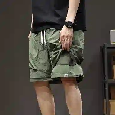 遨宇 美式机能冰丝薄款速干宽松山系户外登山露营骑行五分工装短裤 男女同款