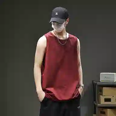 遨宇 高端简约凉感美式基础款坎肩潮牌运动健身无袖背心 男女同款