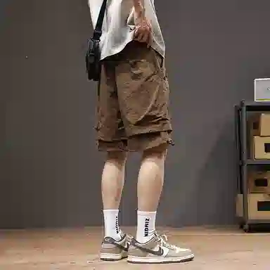 遨宇 美式机能冰丝薄款速干宽松山系户外登山露营骑行五分工装短裤 男女同款