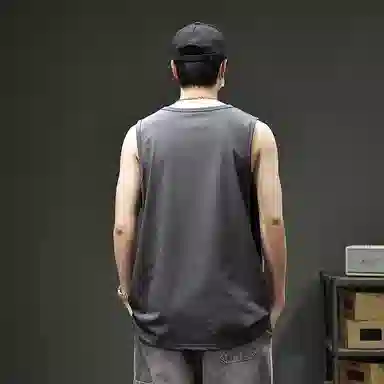 遨宇 高端简约凉感美式基础款坎肩潮牌运动健身无袖背心 男女同款