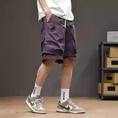 遨宇 美式机能冰丝薄款速干宽松山系户外登山露营骑行五分工装短裤 男女同款