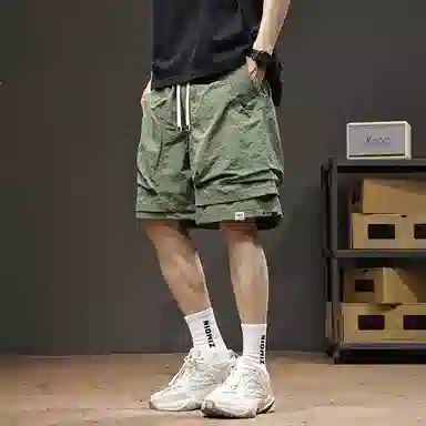 遨宇 美式机能冰丝薄款速干宽松山系户外登山露营骑行五分工装短裤 男女同款