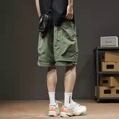 遨宇 美式机能冰丝薄款速干宽松山系户外登山露营骑行五分工装短裤 男女同款