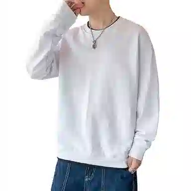 寻星记 潮流简约假两件男 多色基础款宽松圆领上衣卫衣 男款