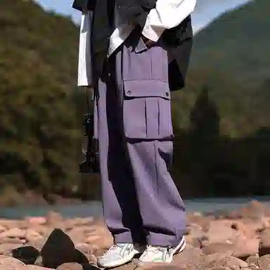 寻星记 抽绳腰头多口袋大工装裤休闲裤 男女同款