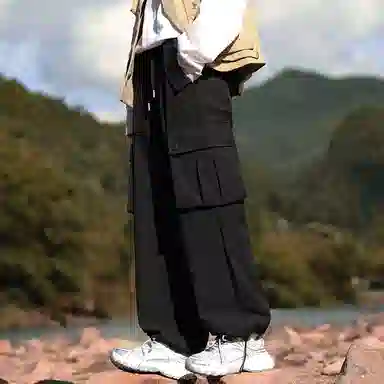 寻星记 抽绳腰头多口袋大工装裤休闲裤 男女同款