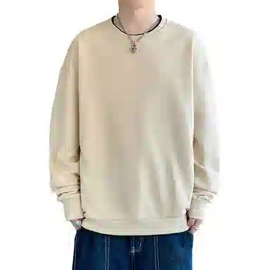 寻星记 潮流简约假两件男 多色基础款宽松圆领上衣卫衣 男款