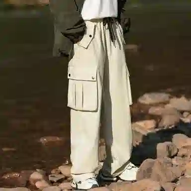 寻星记 抽绳腰头多口袋大工装裤休闲裤 男女同款