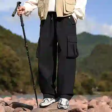 寻星记 抽绳腰头多口袋大工装裤休闲裤 男女同款