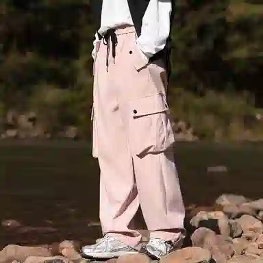 寻星记 抽绳腰头多口袋大工装裤休闲裤 男女同款