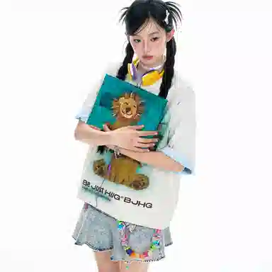 BJHG Silent Series Lion Print T-Shirt