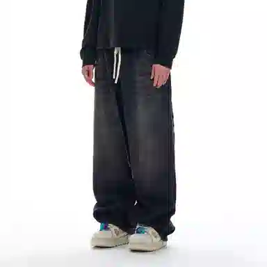 BJHG Retro Washed Wide-Leg Jeans