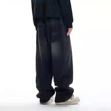 BJHG Retro Washed Wide-Leg Jeans