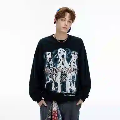 BJHG Casual Spot Dog Print Sweatshirt