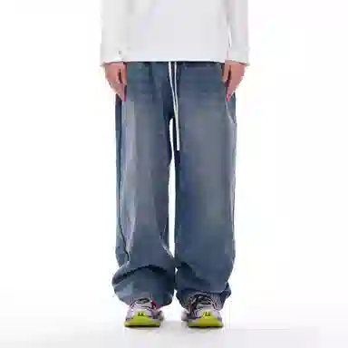 BJHG Retro Washed Wide-Leg Jeans